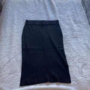 Simple Wool Black Skirt